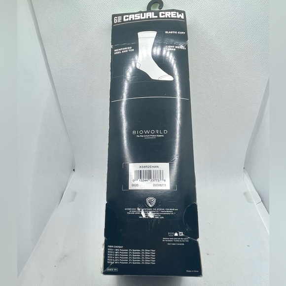 New Hanna-Barbera Collection Warner Brothers 6 Casual Crew Socks Sz 8-12 - Picture 2 of 5